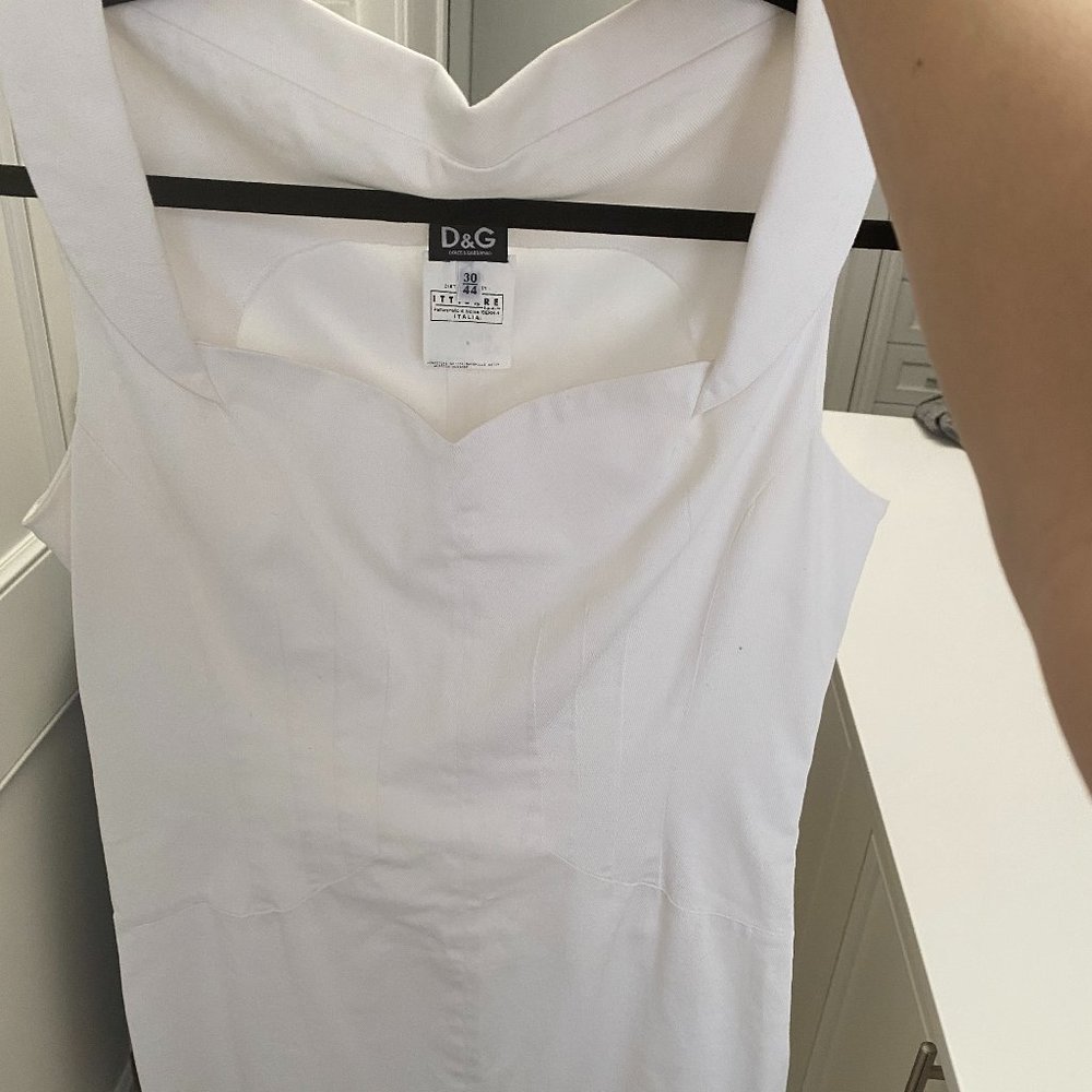 White Collared Dolce & Gabbana Bodycon Dress